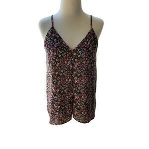 Tahari Spaghetti Strap Multi-Color Print Top Size S